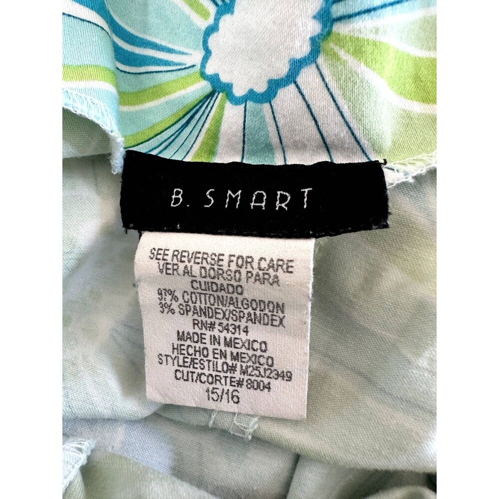 Vintage Y2K Floral Slip Dress Blue Green White Spaghetti Strap A-Line Size 15/16 - Picture 3 of 9